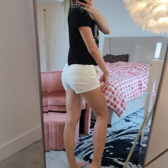 Allsaint Spitalfield Farndale White Lowrise Short Cotton Shorts - Picture 4 of 7